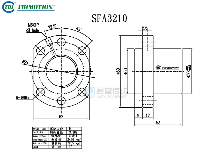 臺灣tbi滾珠絲桿SFAR03210C1D